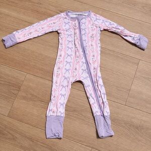 Purple Amelia Bow Zipper Pajamas